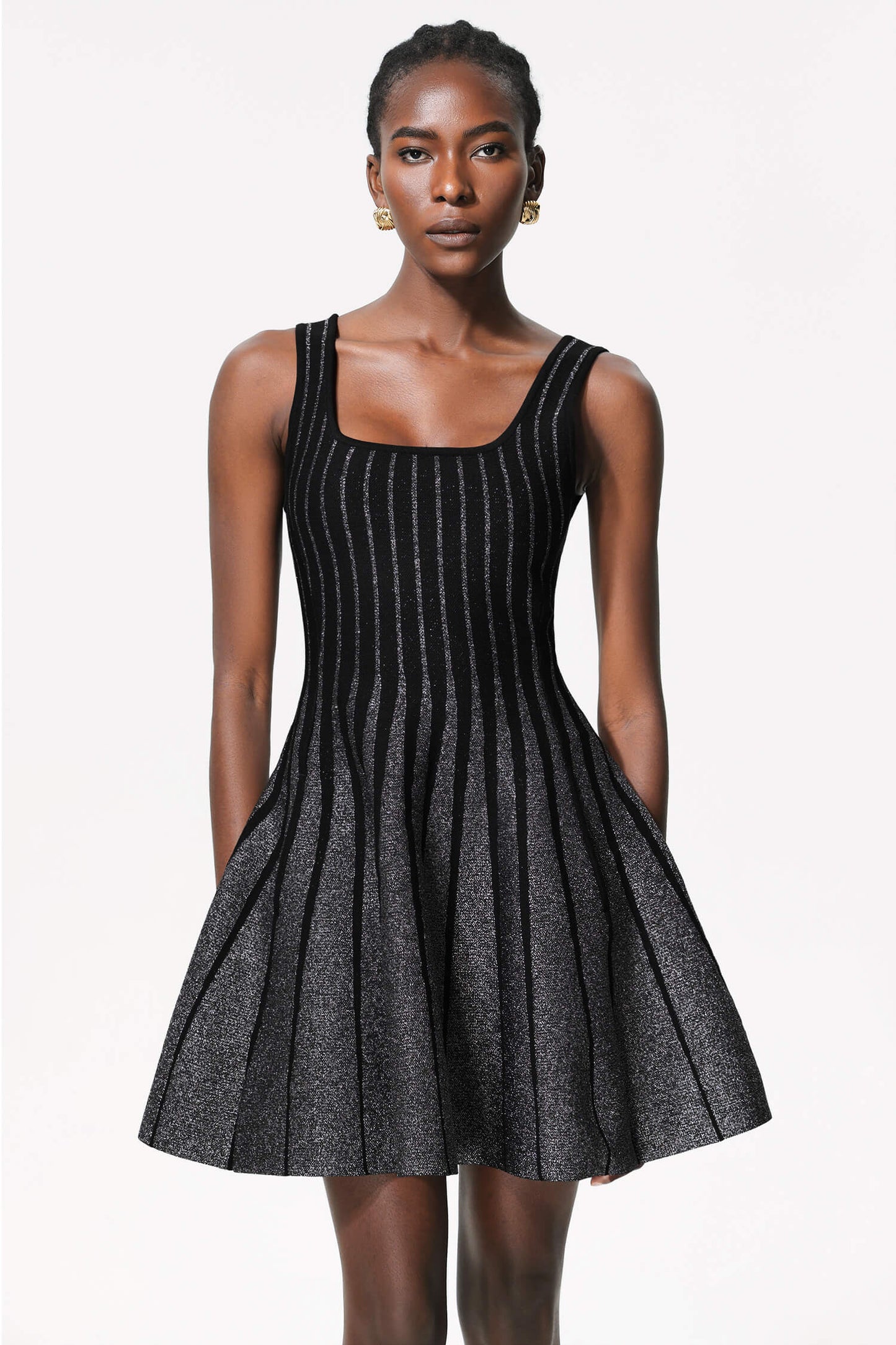 Square Collar A-Line Dress - Lovia