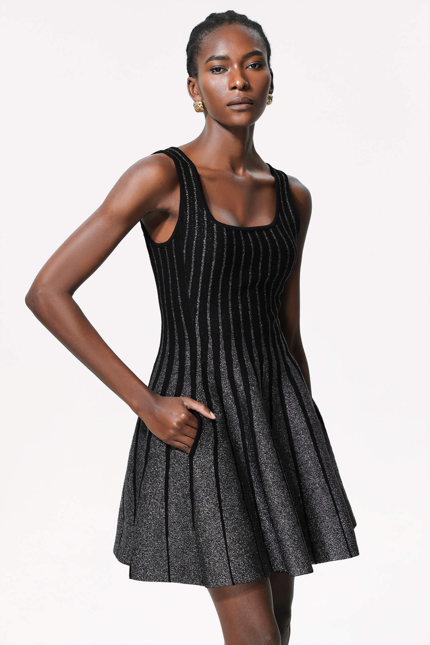 Square Collar A-Line Dress - Lovia
