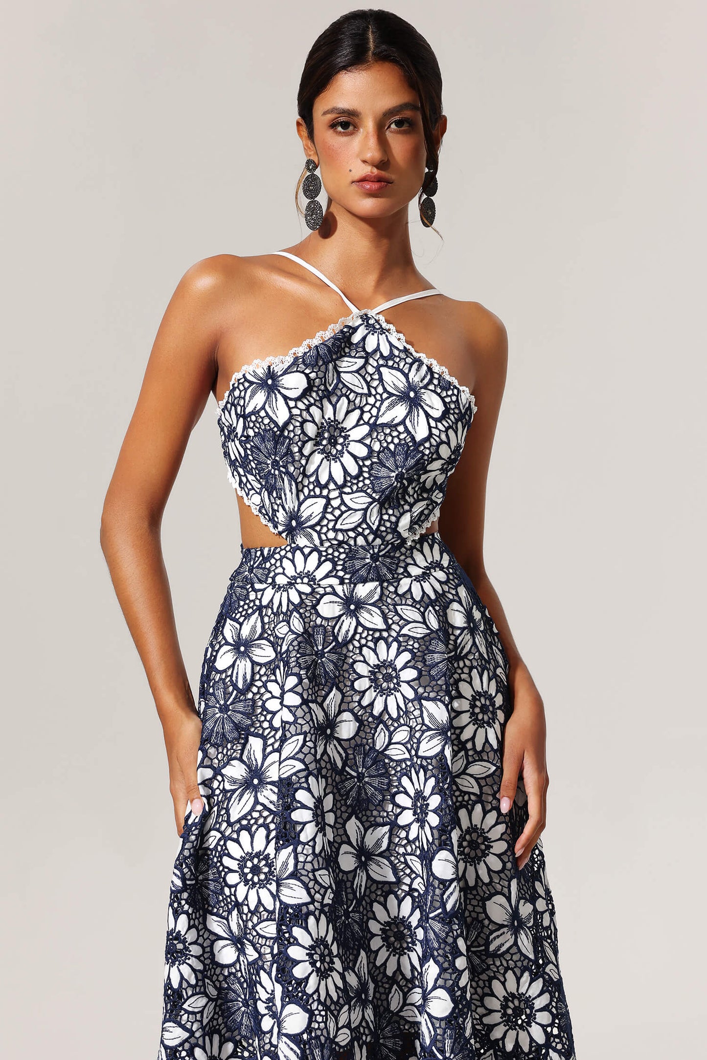Halter Embroidery Dresses - Laine