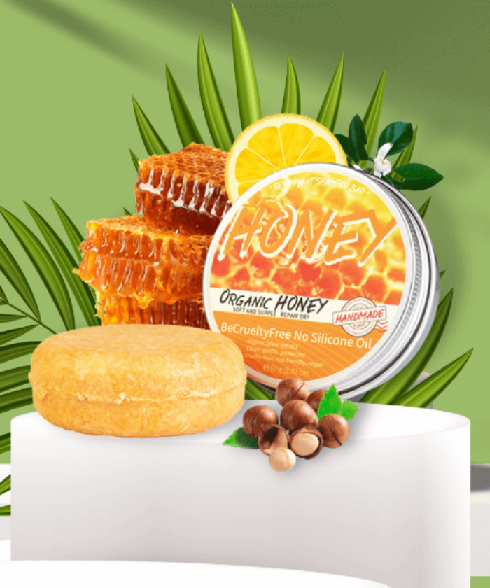 The Original Vegan and Natural Hair Treatment Shampoo Bar - Organic Honey