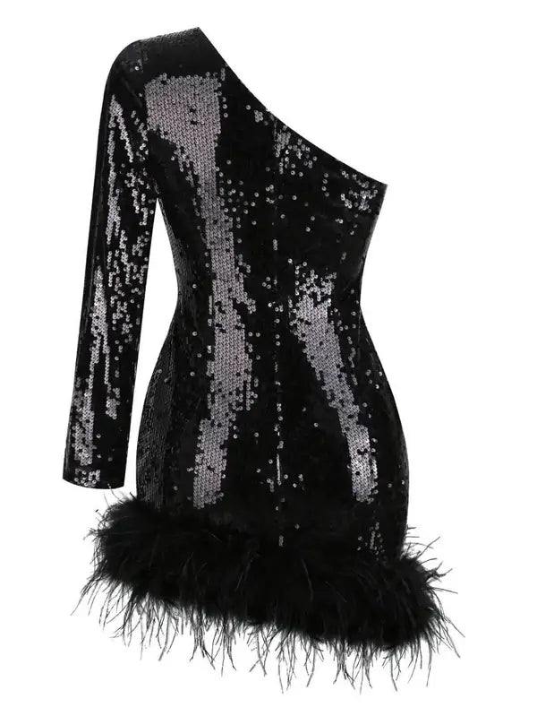 Vestido de un solo hombro con lentejuelas de lujo - Alma