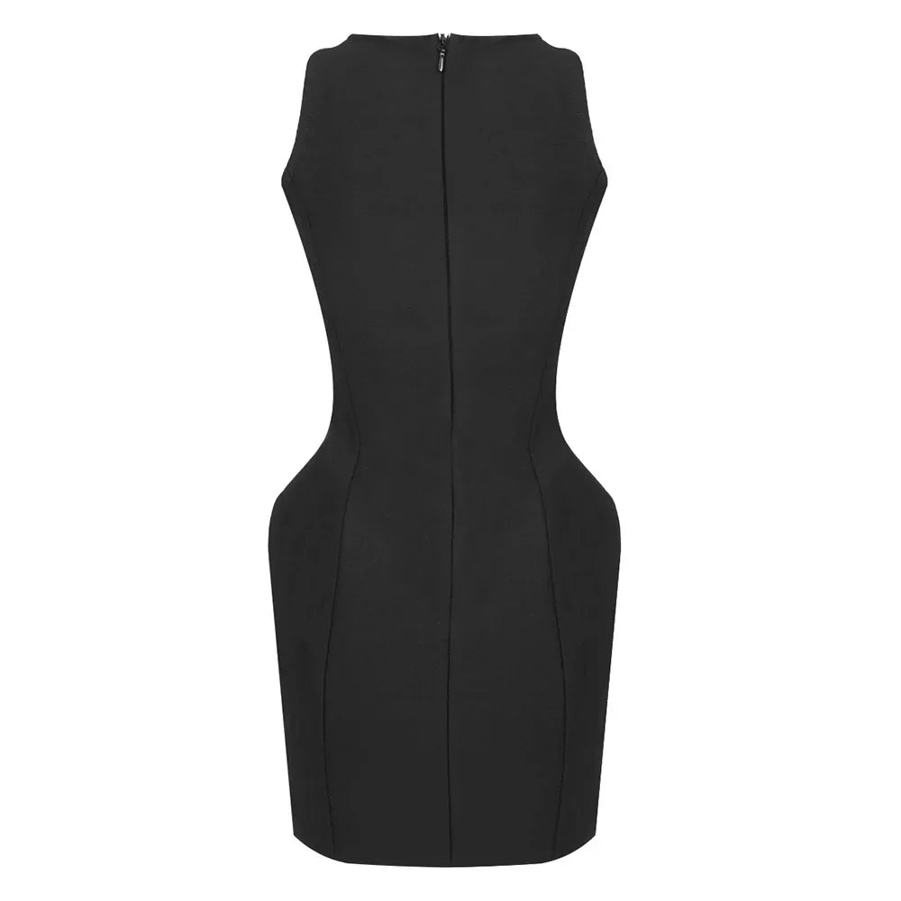 O Neck Bodycon Bandage Dress - Eloah