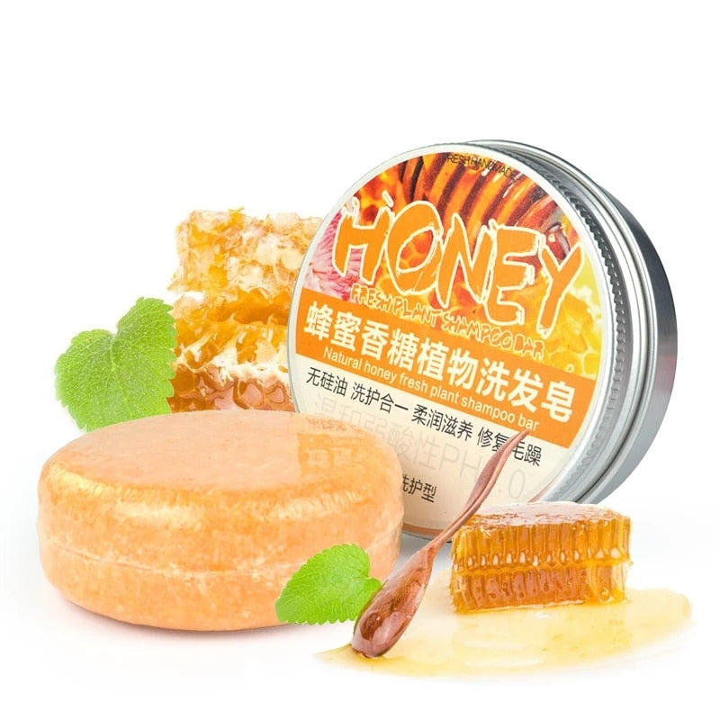 The Original Vegan and Natural Hair Treatment Shampoo Bar - Organic Honey