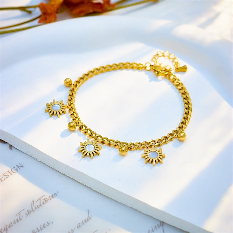 Gold Color Beads Charm Bracelet