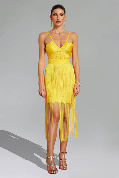 Spaghetti Strap Tassel Dress - Sansa