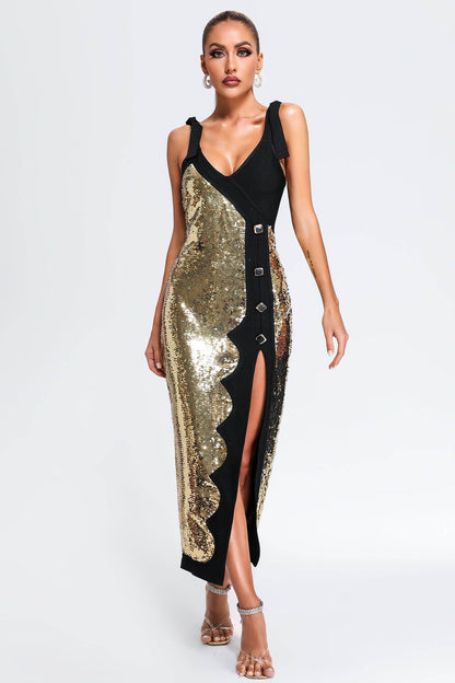 Sequin Patchwork Dress - Louise