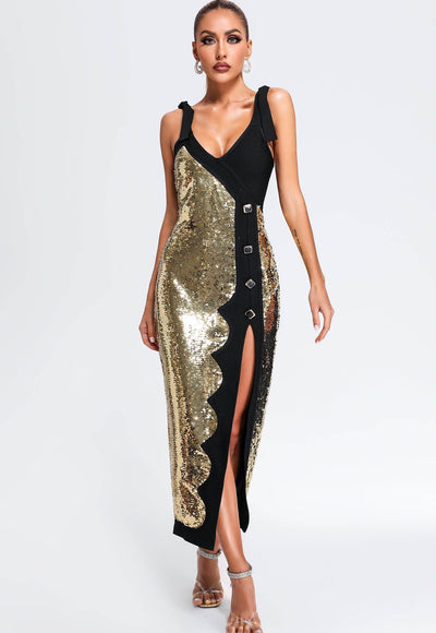 Sequin Patchwork Dress - Louise