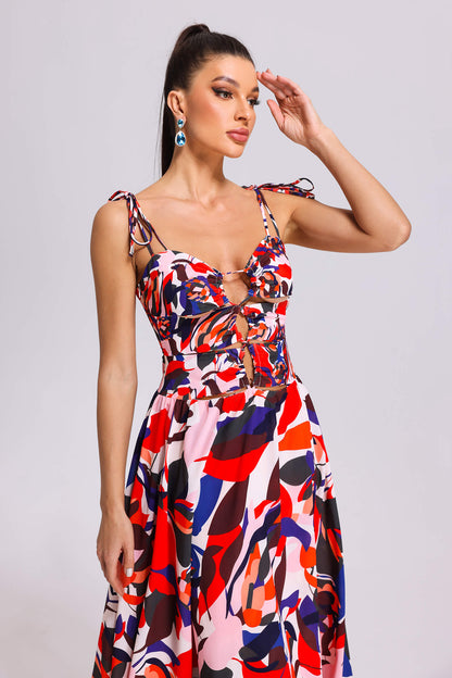 Colorful Cutout Dress - Quincie