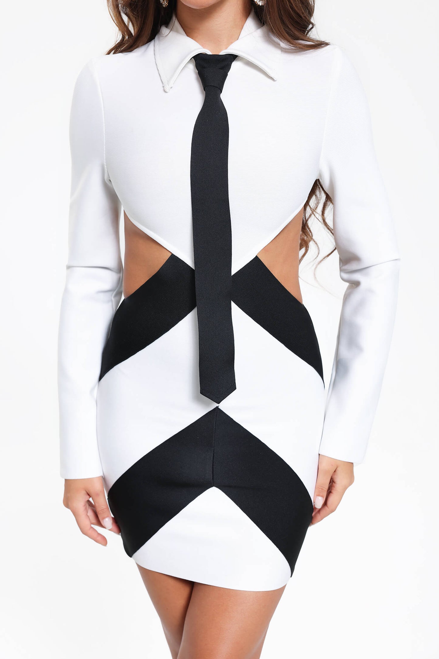 Long Sleeve Cut Out Dress - Linda