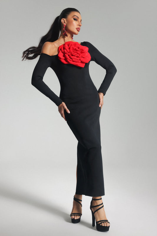 Long Sleeve Flower Dress - Judice