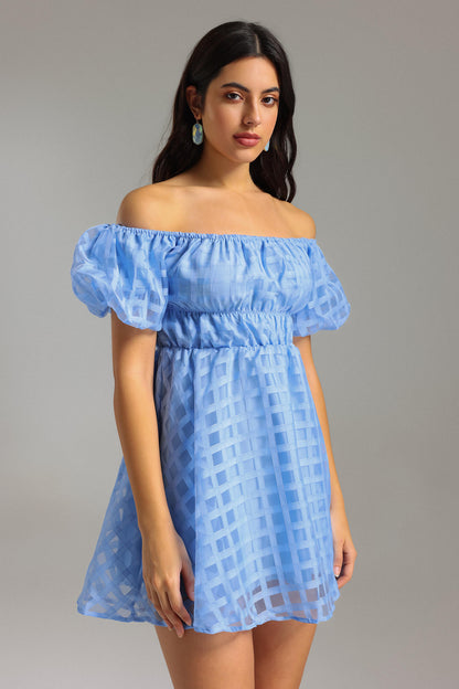 Off Shoulder Lantern Sleeve Dress - Melinda