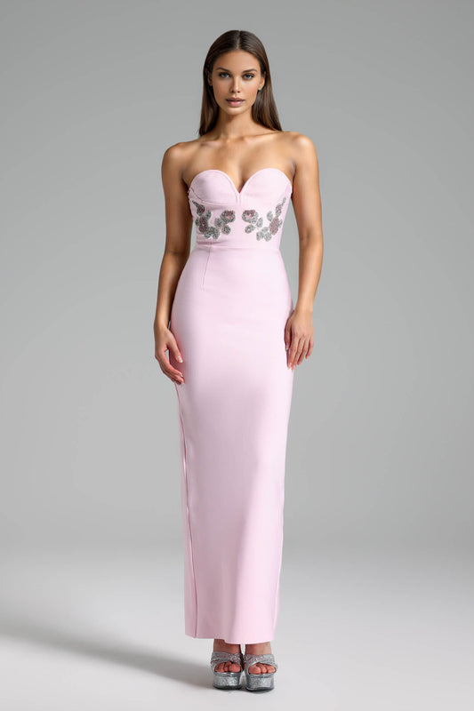 Strapless Beading Maxi Dress - Sheila