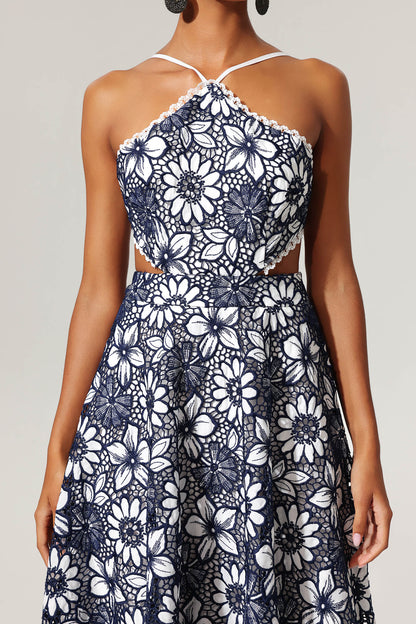 Halter Embroidery Dresses - Laine