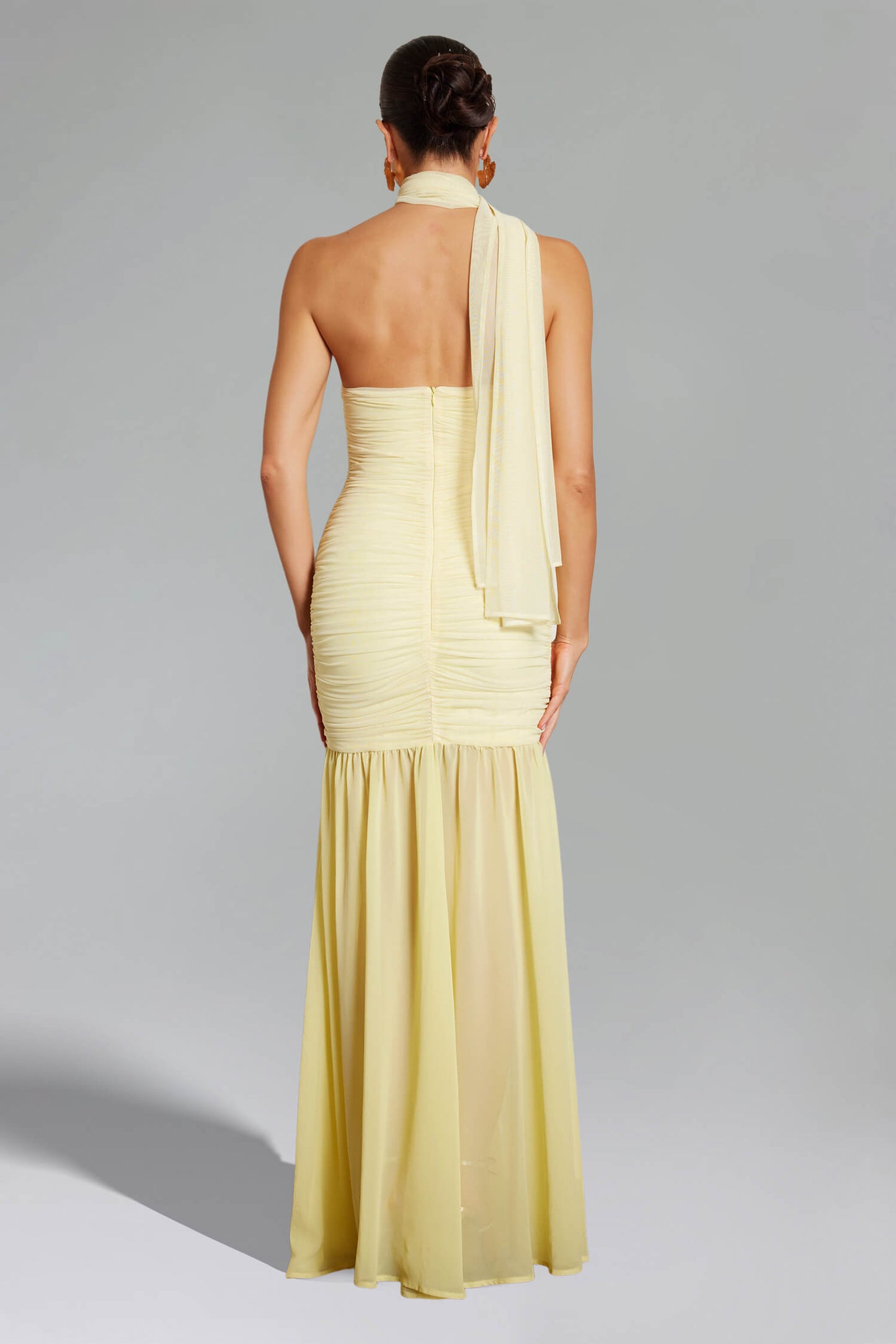 Maxi Halter Ruched Dress - Siona