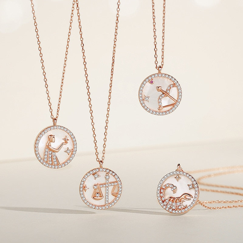 Astrology Charm of Pearl Necklace - Zodiac