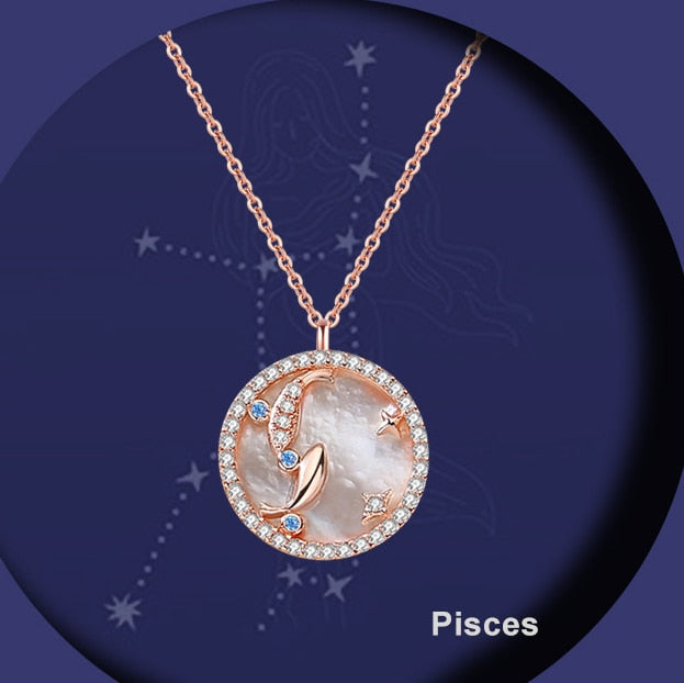 Astrology Charm of Pearl Necklace - Zodiac