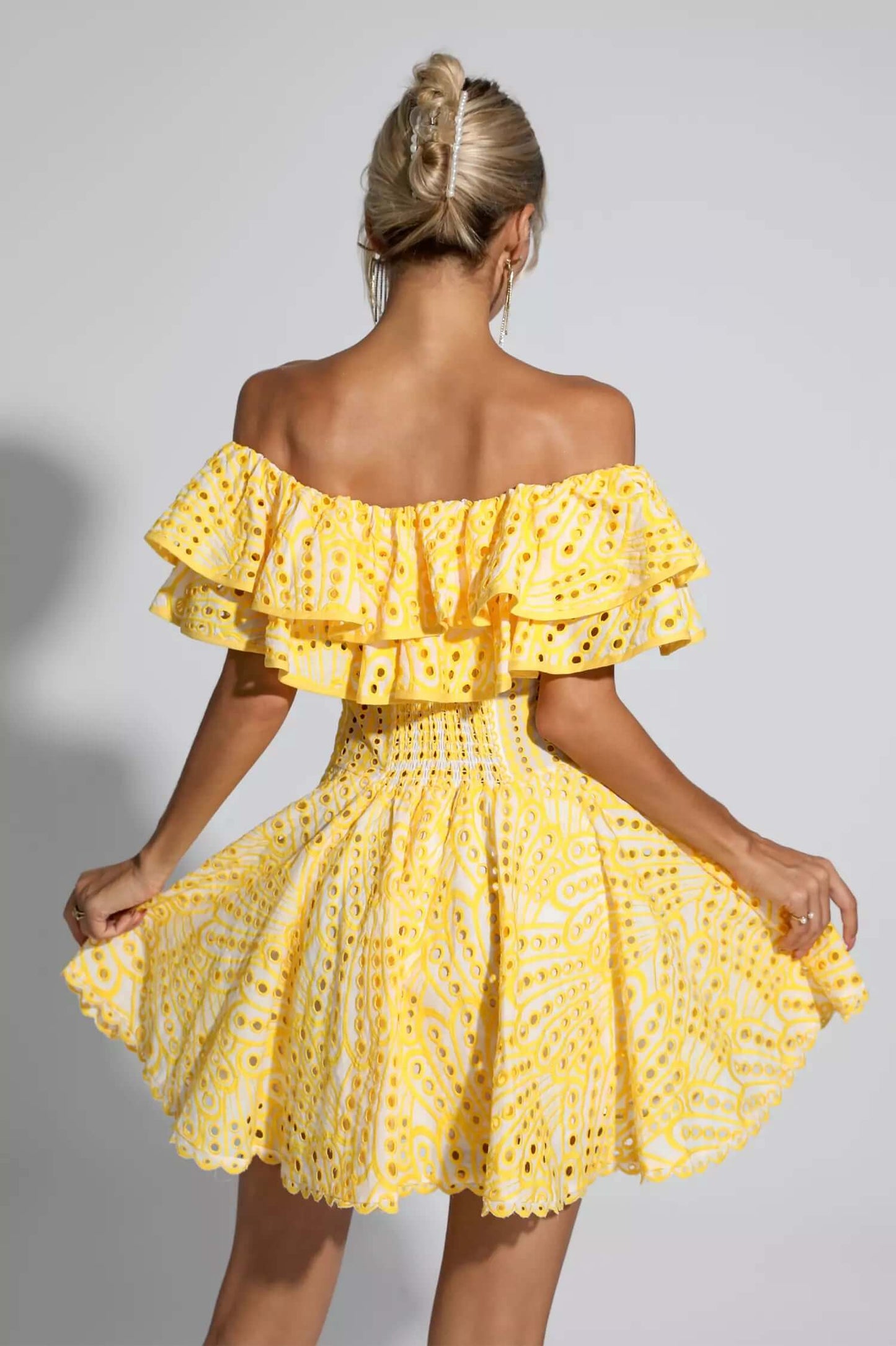 Embroidery Ruffles Dress - Rovenia