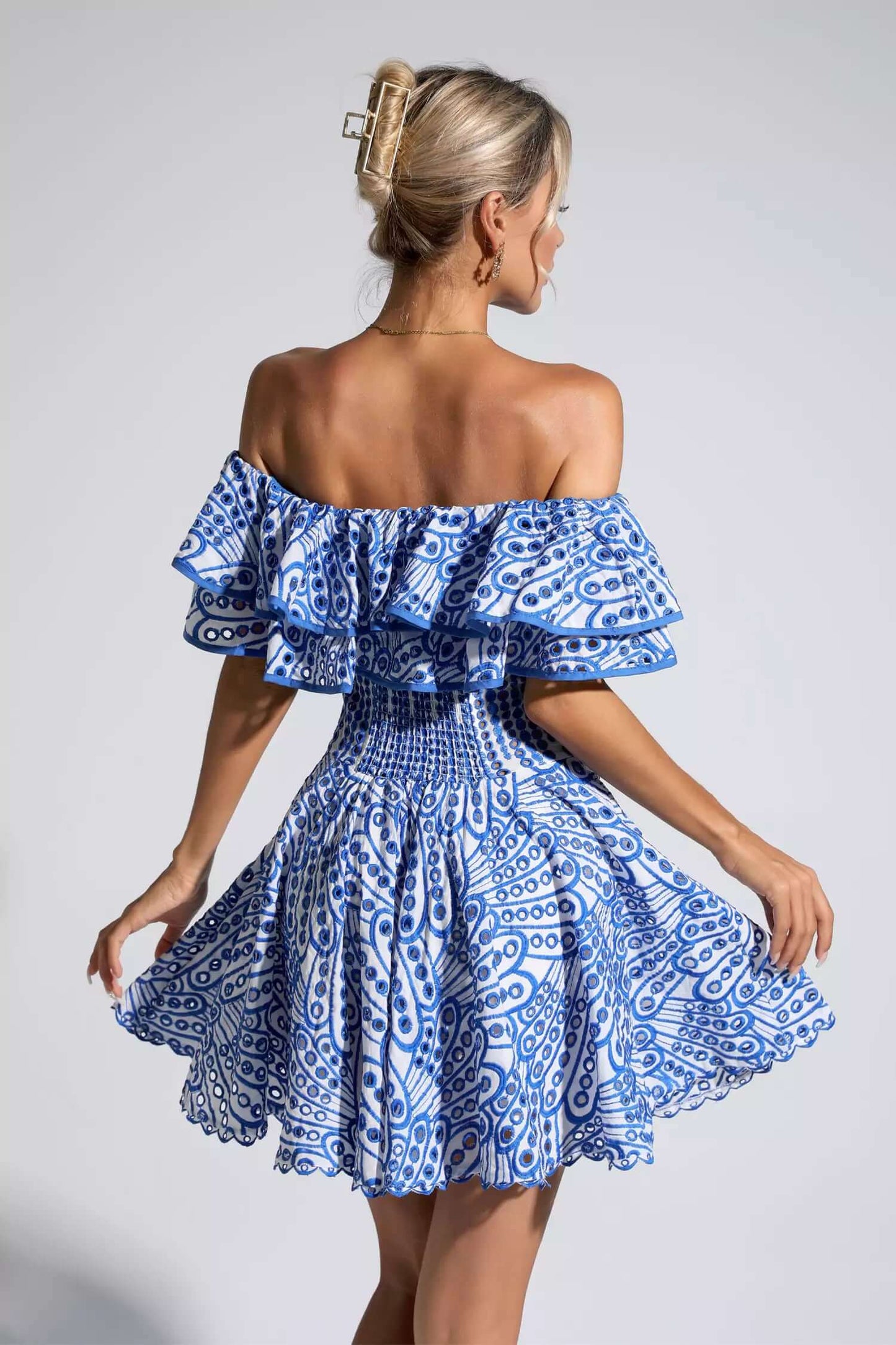 Embroidery Ruffles Dress - Rovenia