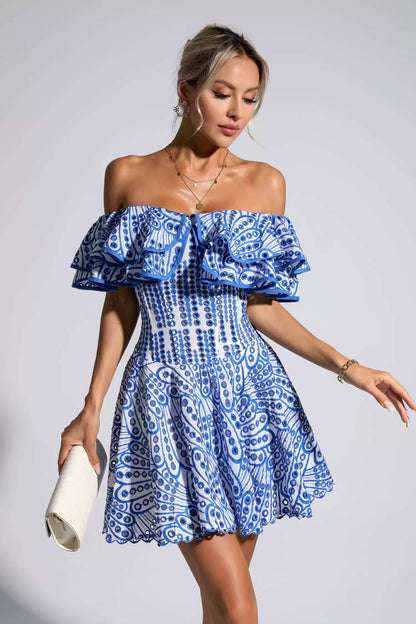 Embroidery Ruffles Dress - Rovenia