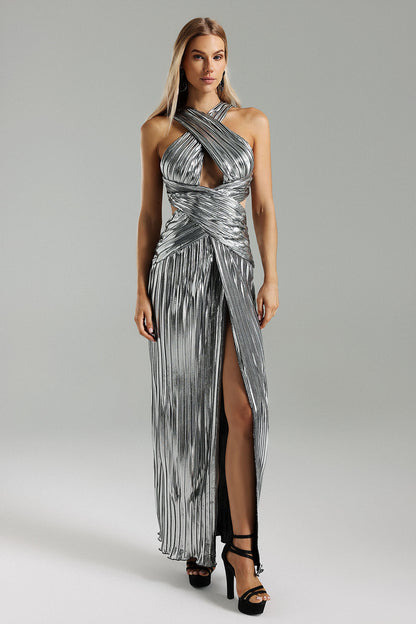 Hollow Out Metallic Dress - Edwina