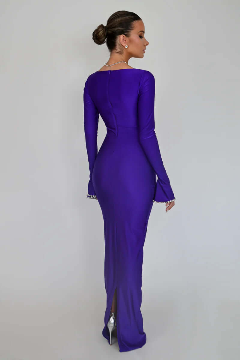 Flare Long Sleeve Maxi Bodycon Dress - Eve