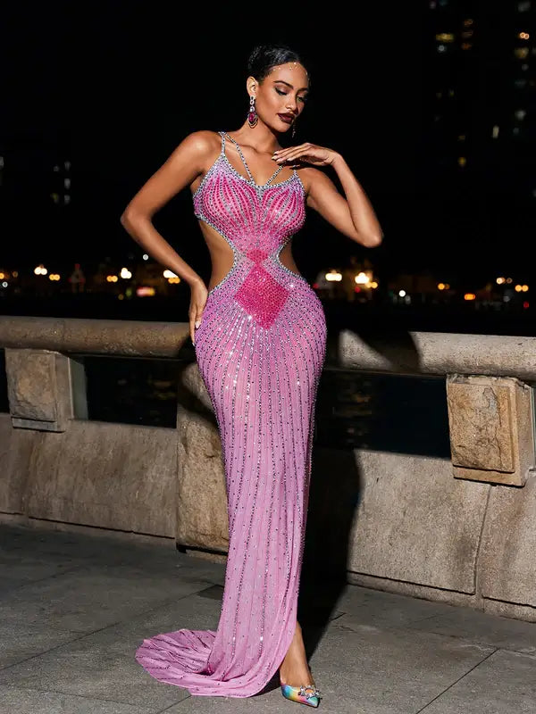 Rhinestone Sexy Dress - Bexlei