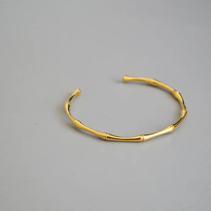 Gold Bamboo Bangles Bracelet - Bamboo