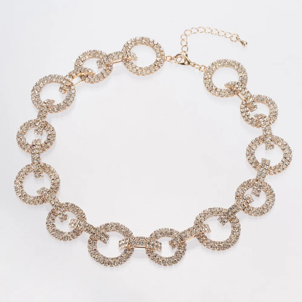 Rhinestone Chain Choker - Veronica