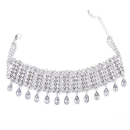 Layered Crystal Drop Choker - Amara