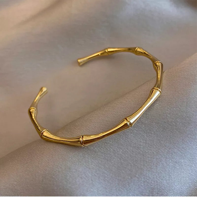 Gold Bamboo Bangles Bracelet - Bamboo