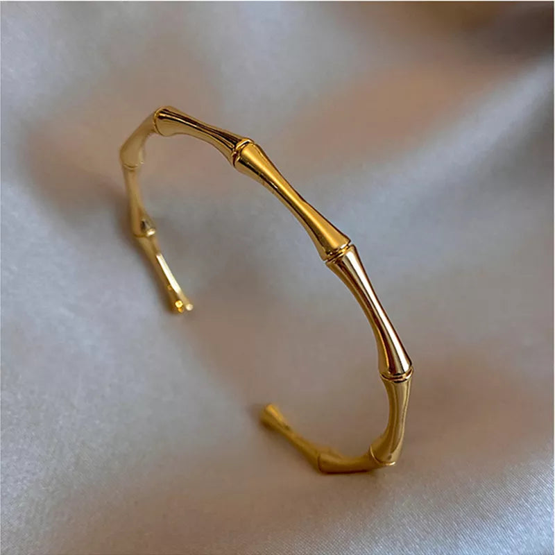 Gold Bamboo Bangles Bracelet - Bamboo