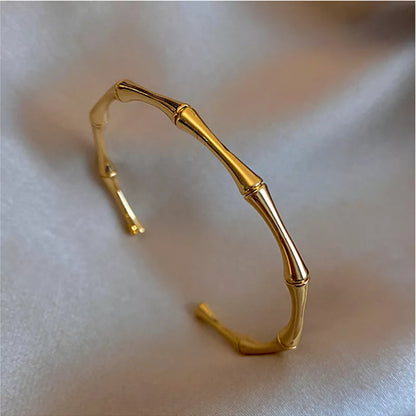 Gold Bamboo Bangles Bracelet - Bamboo