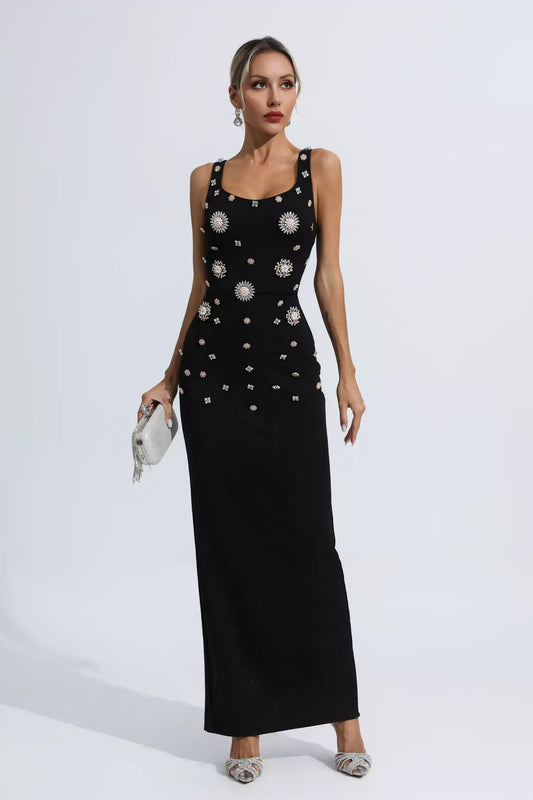 Beaded Diamonds Long Dress - Karen