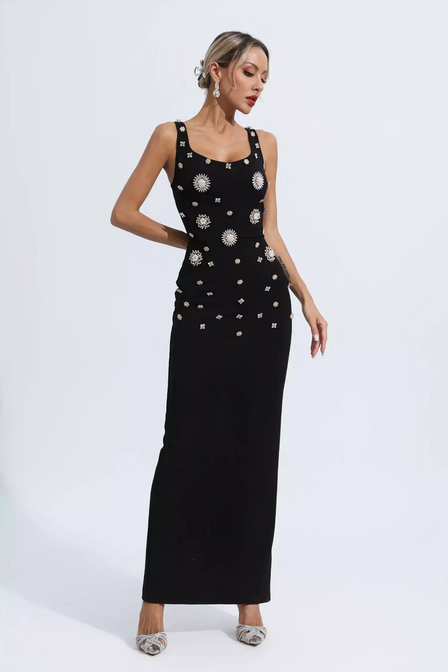 Beaded Diamonds Long Dress - Karen