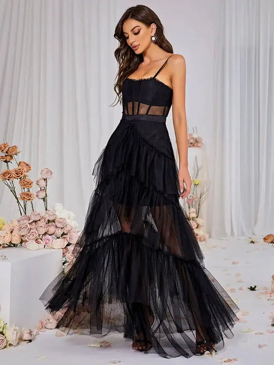 Sleeveless Layered Tulle Dress  - Lolla