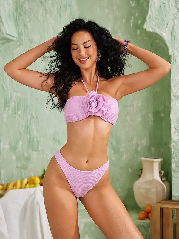 Crochet Three Pieces Bikini Set - Jojo