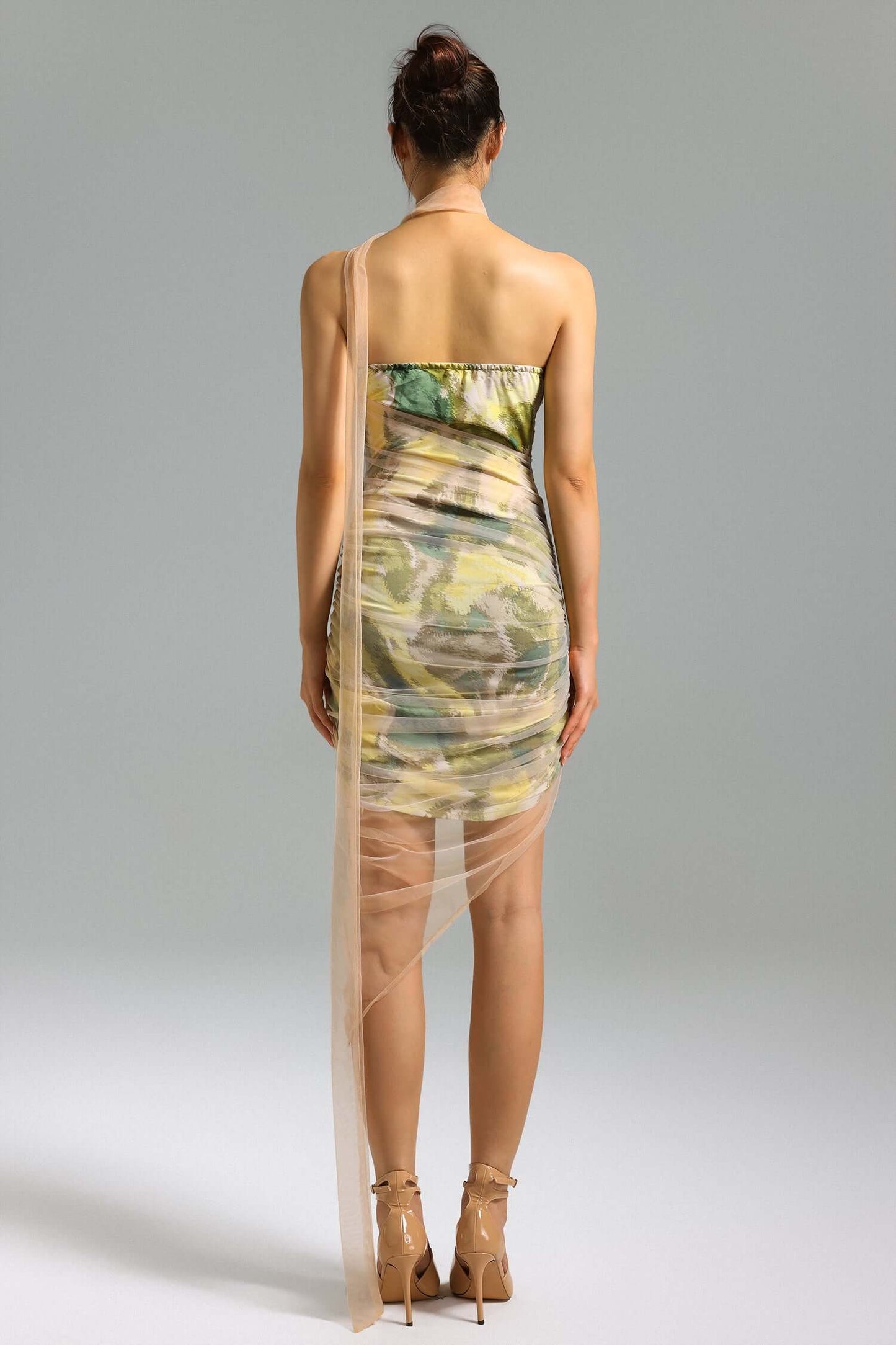 One Shoulder Printed Dress - Noah