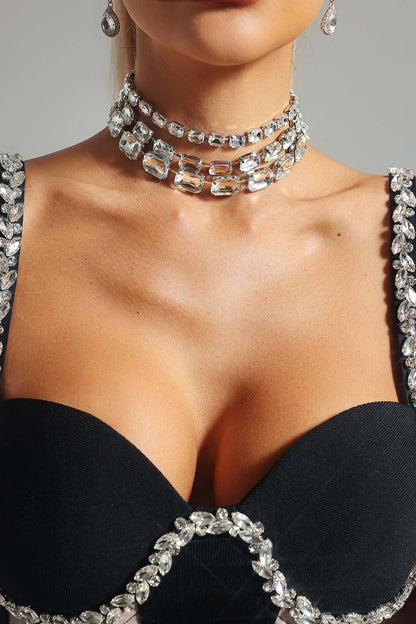 Multi Layer Crystal Choker - Shaira