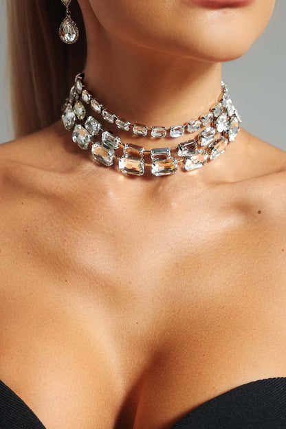 Multi Layer Crystal Choker - Shaira