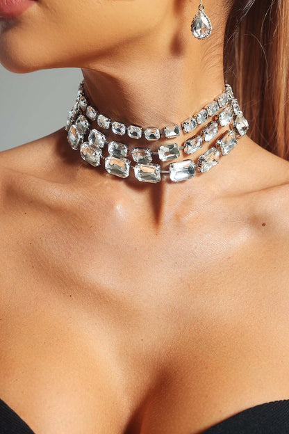 Multi Layer Crystal Choker - Shaira