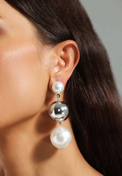 Metal Pearl Drop Earring - Landry