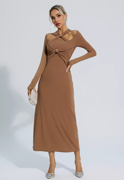 Long Sleeve Cut Out Dress - Lizzie