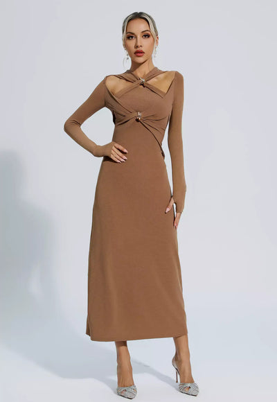 Long Sleeve Cut Out Dress - Lizzie