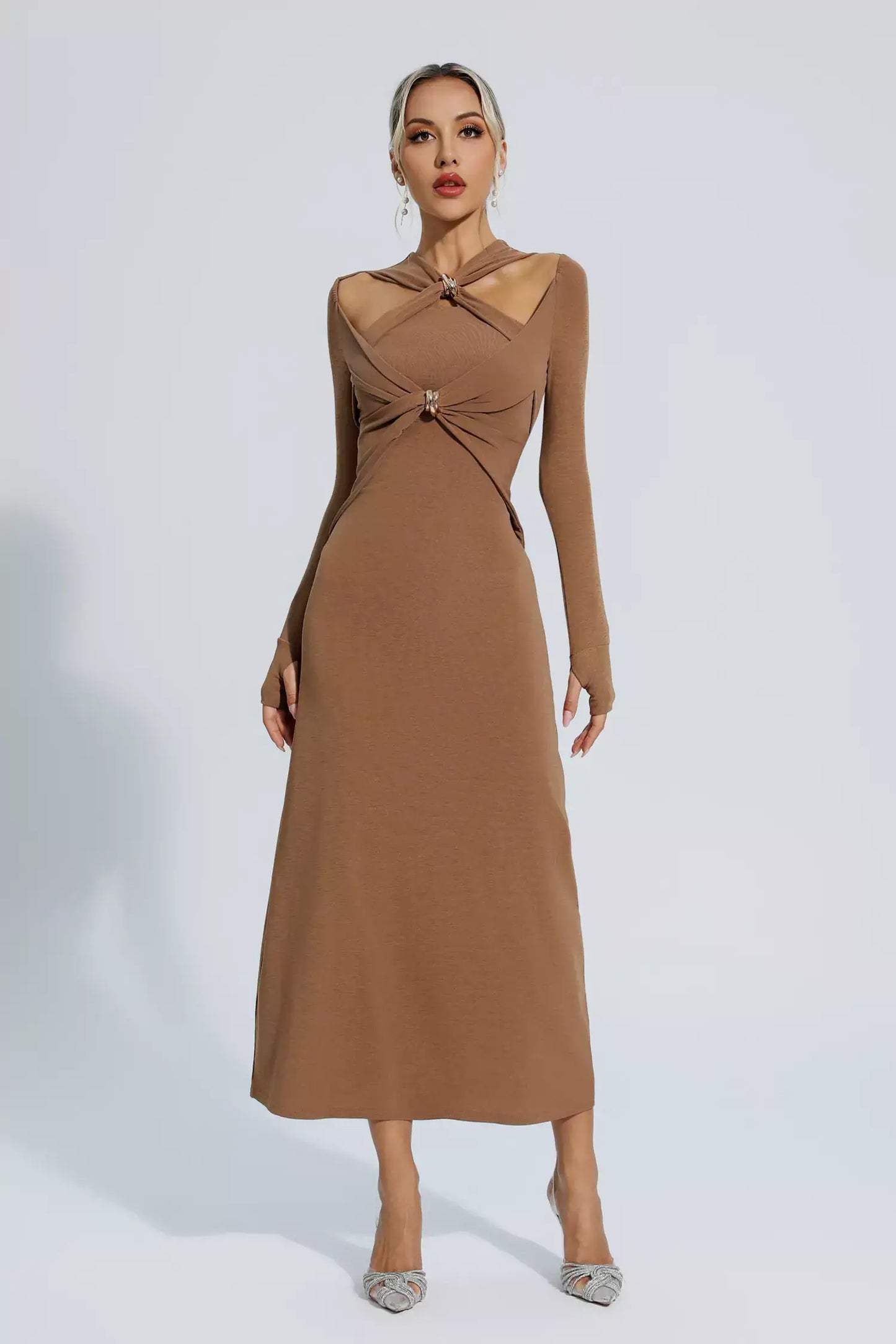 Long Sleeve Cut Out Dress - Lizzie