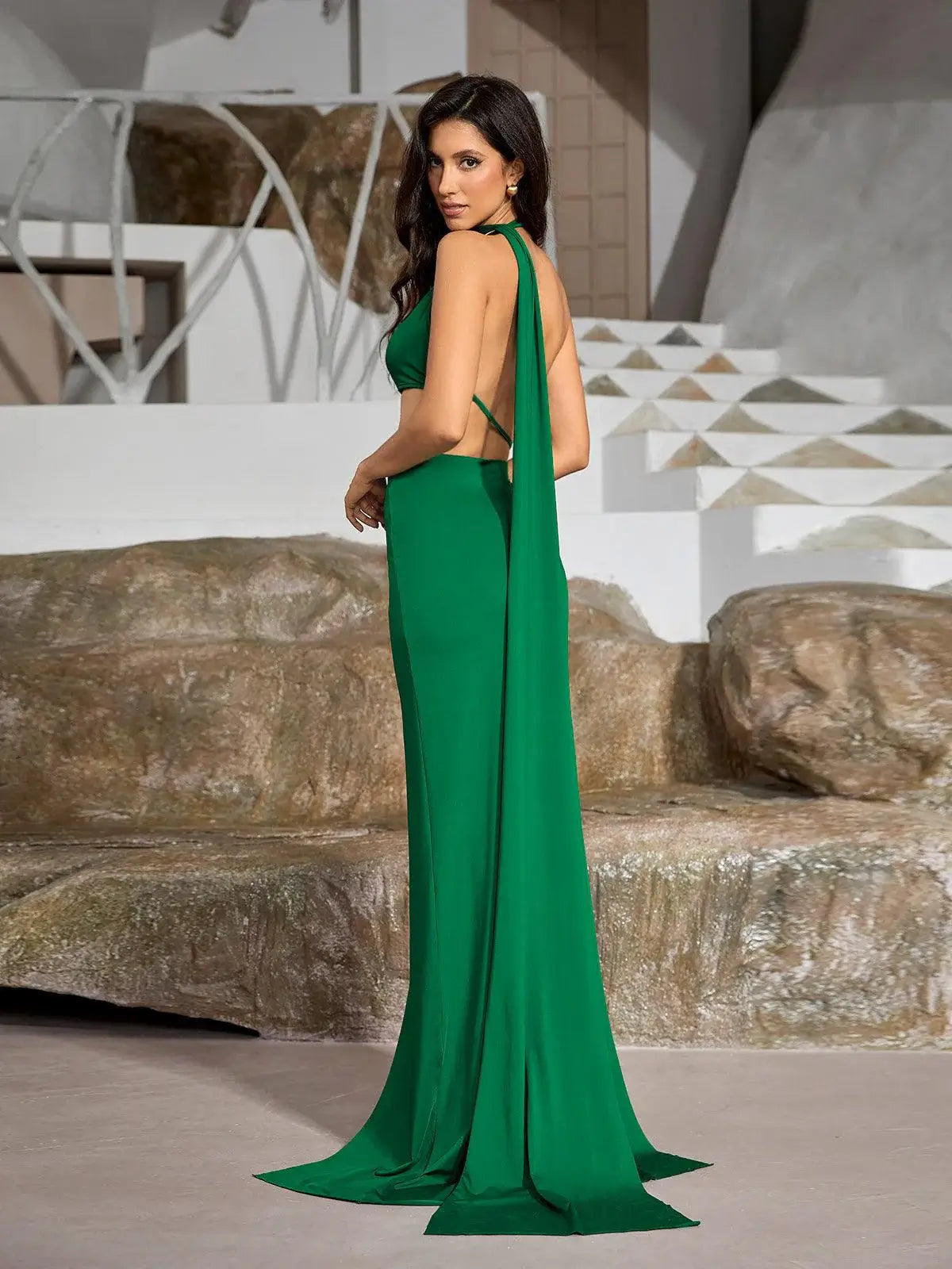 One Shoulder Slit Dress - Odarian