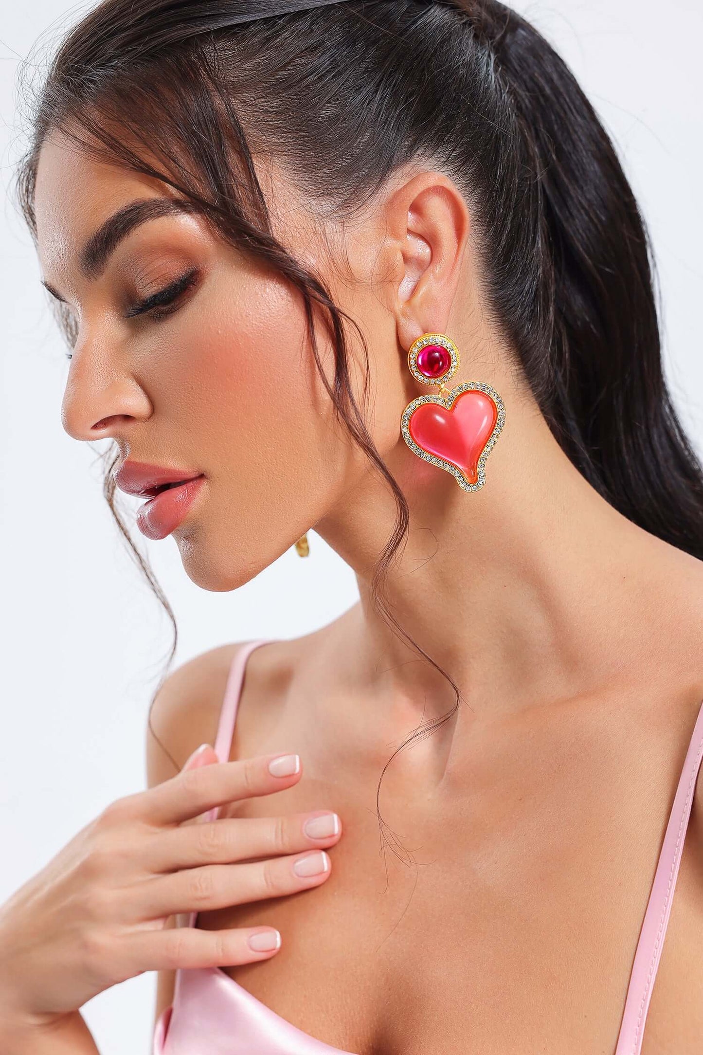 Heart Glass Earring - Glori