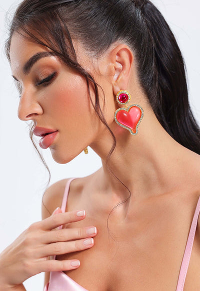 Heart Glass Earring - Glori