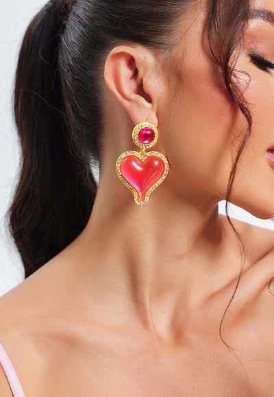 Heart Glass Earring - Glori