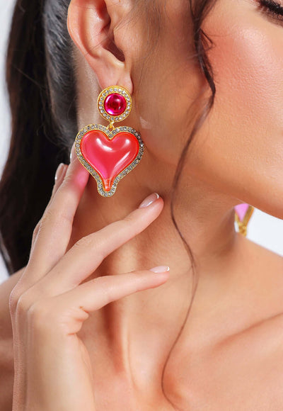 Heart Glass Earring - Glori