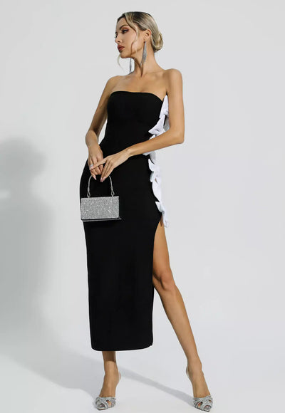 Strapless Bow Cut Out Dress - Nelly